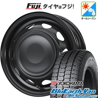【新品 軽自動車】軽トラ 軽バン オールシーズンタイヤ ホイール4本セット 145/80R12 80/78N ヨコハマ ブルーアース Van RY61 オールシーズン WEDS ウェッズ スチールホイル ネオキャロ 3.5J 12インチ(送料無料)｜フジコーポレーション