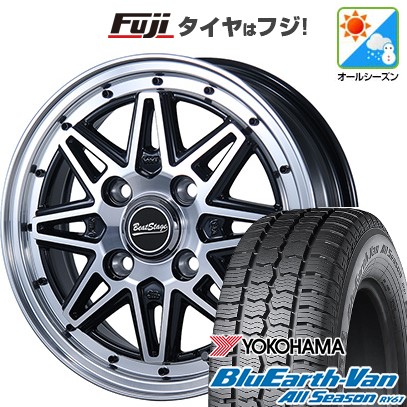【新品 軽自動車】軽トラ 軽バン オールシーズンタイヤ ホイール4本セット 145/80R12 80/78N ヨコハマ ブルーアース Van RY61 オールシーズン ブレスト ビートステージ ES-C 4J 12インチ(送料無料)