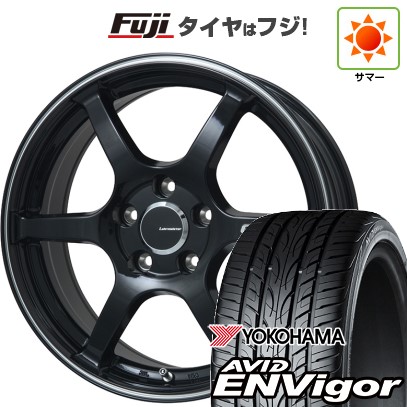 【新品国産車用5穴100】 夏タイヤ ホイール4本セット 215/45R17 ヨコハマ エイビッド エンビガーS321 レアマイスター CS-V6(グロスブラック/ラインポリッシュ) 7J 17インチ(送料無料)