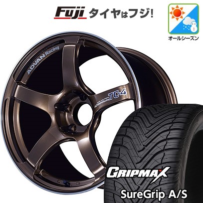 【新品国産車用5穴114.3】 オールシーズンタイヤ ホイール4本セット 225/45R18 グリップマックス シュアグリップ オールシーズン(限定) ヨコハマ アドバンレーシング TC-4 8J 18インチ(送料無料)｜フジコーポレーション