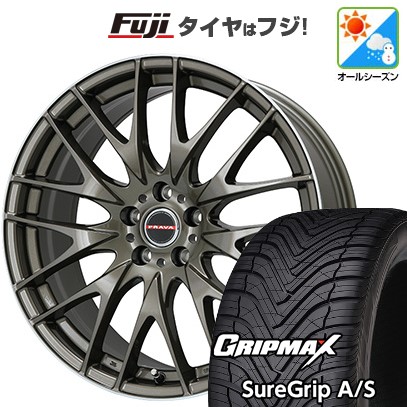【新品国産車用5穴114.3】 オールシーズンタイヤ ホイール4本セット 245/40R20 グリップマックス シュアグリップ オールシーズン(限定) ビッグウエイ レイシーン プラバ9M(ブロンズ/リムポリッシュ) 8.5J 20インチ(送料無料)