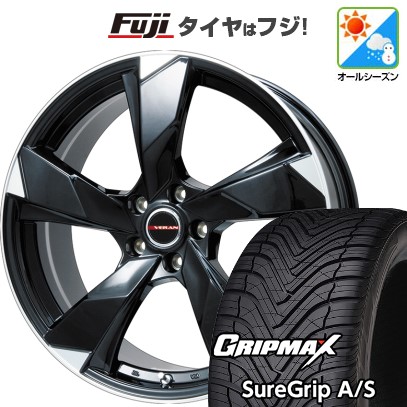 【新品国産車用5穴114.3】 オールシーズンタイヤ ホイール4本セット 215/45R18 グリップマックス シュアグリップ オールシーズン(限定) プレミックス ヴェランV(グロスブラック/リムポリッシュ) 18インチ(送料無料)|フジコーポレーション