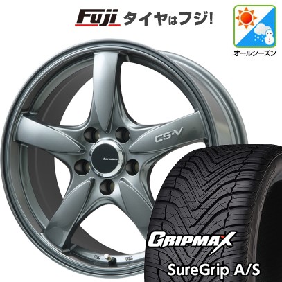 【新品国産車用5穴114.3】 オールシーズンタイヤ ホイール4本セット 215/50R18 グリップマックス シュアグリップ オールシーズン(限定) レアマイスター CS-V(ガンメタ) 7.5J 18インチ(送料無料)|フジコーポレーション