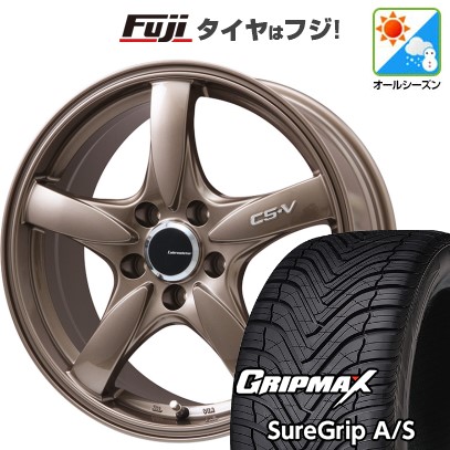 【新品国産車用5穴114.3】 オールシーズンタイヤ ホイール4本セット 215/50R18 グリップマックス シュアグリップ オールシーズン(限定) レアマイスター CS-V(ブロンズ) 7.5J 18インチ(送料無料)｜フジコーポレーション