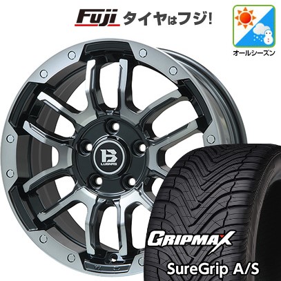 【新品国産車用5穴114.3】 オールシーズンタイヤ ホイール4本セット 225/45R18 グリップマックス シュアグリップ オールシーズン(限定) ビッグウエイ B-LUGNAS FRD(ブラックポリッシュ/ブラッククリア) 7.5J 18インチ(送料無料)