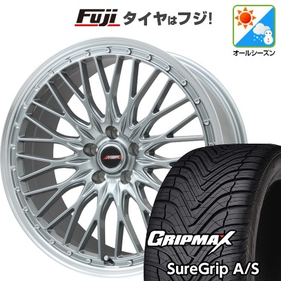 【新品国産車用5穴114.3】 オールシーズンタイヤ ホイール4本セット 245/40R20 グリップマックス シュアグリップ オールシーズン(限定) プレミックス MER PROMESH ダークシルバー/リムポリッシュ 8.5J 20インチ(送料無料)