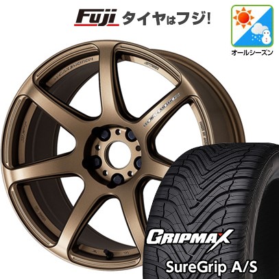 【新品国産車用5穴114.3】 オールシーズンタイヤ ホイール4本セット 215/45R18 グリップマックス シュアグリップ オールシーズン(限定) WORK ワーク エモーション T7R 18インチ(送料無料)