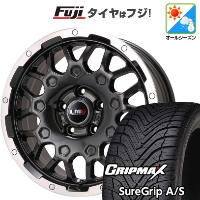 【新品国産車用5穴114.3】 オールシーズンタイヤ ホイール4本セット 215/45R18 グリップマックス シュアグリップ オールシーズン(限定) レアマイスター LMG MS-9W ブラック/ブラッククリアリム 18インチ(送料無料)