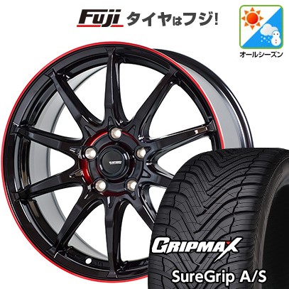 【新品国産車用5穴114.3】 オールシーズンタイヤ ホイール4本セット 225/45R18 グリップマックス シュアグリップ オールシーズン(限定) ホットスタッフ ジースピード P-05R 8J 18インチ(送料無料)