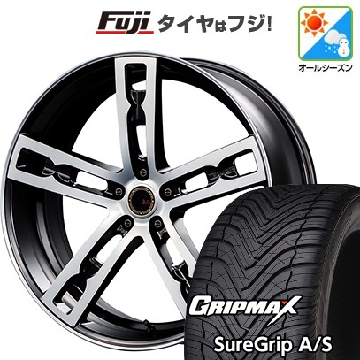 【新品国産車用5穴114.3】 オールシーズンタイヤ ホイール4本セット 225/45R18 グリップマックス シュアグリップ オールシーズン(限定) エムズスピード ジュリア 555モノブロック 7J 18インチ(送料無料)