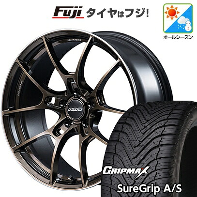 【新品国産車用5穴114.3】 オールシーズンタイヤ ホイール4本セット 225/45R18 グリップマックス シュアグリップ オールシーズン(限定) RAYS レイズ ボルクレーシング G025 SZ EDITION 8J 18インチ(送料無料)|フジコーポレーション