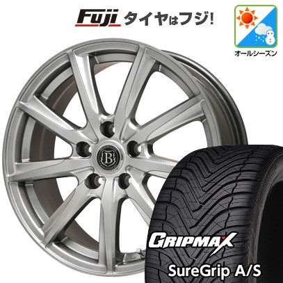 【新品国産車用5穴100】 オールシーズンタイヤ ホイール4本セット 225/40R18 グリップマックス シュアグリップ オールシーズン(限定) ブランドルライン ボレアノ9 メタリックグレー 7.5J 18インチ(送料無料)