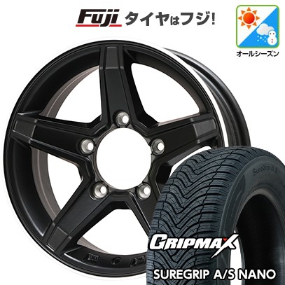 【新品】ジムニー オールシーズンタイヤ ホイール4本セット 175/80R16 グリップマックス シュアグリップ オールシーズン ナノ(限定) プレミックス エステラ(マットブラック/リムポリッシュ) 5.5J 16インチ(送料無料)