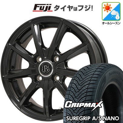 【新品国産車用5穴114.3】 オールシーズンタイヤ ホイール4本セット 225/60R17 グリップマックス シュアグリップ オールシーズン ナノ(限定) ブランドルライン ボレアノ9 パールブラック 7J 17インチ(送料無料)