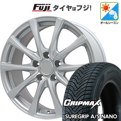 【新品】60系プリウス オールシーズンタイヤ ホイール4本セット 195/60R17 グリップマックス シュアグリップ オールシーズン ナノ(限定) エルベ エステローザ FSV シルバー トヨタ車専用 6.5J 17インチ(送料無料)|フジコーポレーション