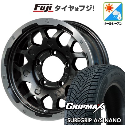 【新品】ジムニー オールシーズンタイヤ ホイール4本セット 175/80R16 グリップマックス シュアグリップ オールシーズン ナノ(限定) レアマイスター LMG MS-9W ブラック/ブラッククリアリム 5.5J 16インチ(送料無料)