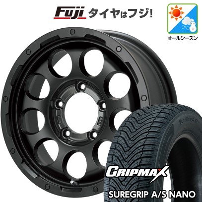 【新品】ジムニー オールシーズンタイヤ ホイール4本セット 175/80R16 グリップマックス シュアグリップ オールシーズン ナノ(限定) レアマイスター LMG CS-9 マットブラック 5.5J 16インチ(送料無料)｜フジコーポレーション