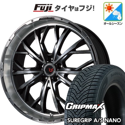 【新品国産車用5穴114.3】 オールシーズンタイヤ ホイール4本セット 225/60R17 グリップマックス シュアグリップ オールシーズン ナノ(限定) レアマイスター LMG ヴァスティア(ブラックポリッシュ/ブラッククリア) 8J 17インチ(送料無料)