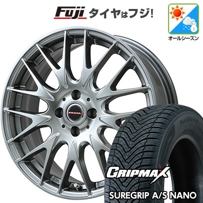 【新品】ライズ/ロッキー(ガソリン) オールシーズンタイヤ ホイール4本セット 195/60R17 グリップマックス シュアグリップ オールシーズン ナノ(限定) ビッグウエイ レイシーン プラバ9M(クロームハイパーシルバー) 6.5J 17インチ(送料無料)