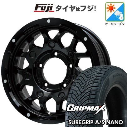 【新品】ジムニーシエラ/ジムニーノマド オールシーズンタイヤ ホイール4本セット 195/80R15 グリップマックス シュアグリップ オールシーズン ナノ(限定) レアマイスター LMG MS-9W グロスブラック 5.5J 15インチ(送料無料)｜フジコーポレーション