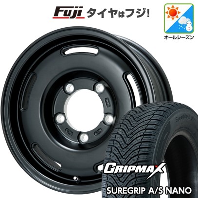 【新品】ジムニーシエラ/ジムニーノマド オールシーズンタイヤ ホイール4本セット 195/80R15 グリップマックス シュアグリップ オールシーズン ナノ(限定) プレミックス プディン(マットブラック) 5.5J 15インチ(送料無料)|フジコーポレーション