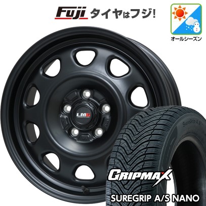 【新品国産車用5穴114.3】 オールシーズンタイヤ ホイール4本セット 225/60R17 グリップマックス シュアグリップ オールシーズン ナノ(限定) レアマイスター LMG OFF-STYLE(マットブラック) 7J 17インチ(送料無料)