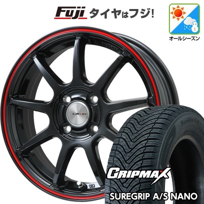 【新品】ライズ/ロッキー(ガソリン) オールシーズンタイヤ ホイール4本セット 195/65R16 グリップマックス シュアグリップ オールシーズン ナノ(限定) レアマイスター LMスポーツ LM-QR グロスブラック/レッドライン 6.5J 16インチ(送料無料)|フジコーポレーション