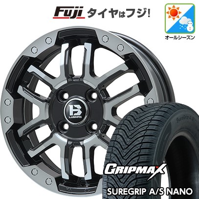 【新品】ライズ/ロッキー（ガソリン） オールシーズンタイヤ ホイール4本セット 195/60R17 グリップマックス シュアグリップ オールシーズン ナノ(限定) ビッグウエイ B-LUGNAS FRD(ブラックポリッシュ/ブラッククリア) 6.5J 17インチ(送料無料)
