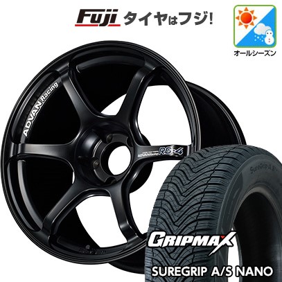 【新品国産車用5穴100】 オールシーズンタイヤ ホイール4本セット 225/60R17 グリップマックス シュアグリップ オールシーズン ナノ(限定) ヨコハマ アドバンレーシング RG-4 7.5J 17インチ(送料無料)