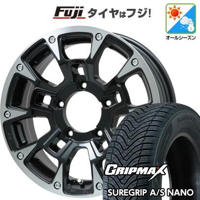 【新品】ジムニー オールシーズンタイヤ ホイール4本セット 175/80R16 グリップマックス シュアグリップ オールシーズン ナノ(限定) ビッグウエイ B-LUGNAS BRD(ブラックポリッシュ/ブラッククリア) 5.5J 16インチ(送料無料)
