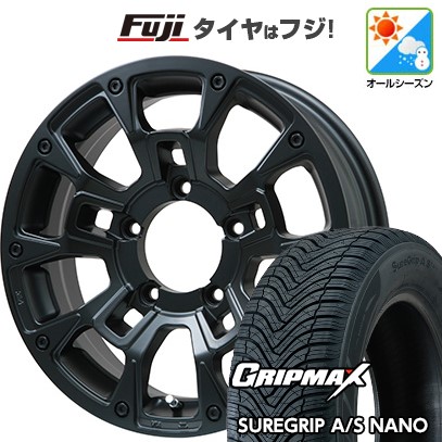 【新品】ジムニー オールシーズンタイヤ ホイール4本セット 175/80R16 グリップマックス シュアグリップ オールシーズン ナノ(限定) ビッグウエイ B-LUGNAS BRD(マットブラック) 5.5J 16インチ(送料無料)