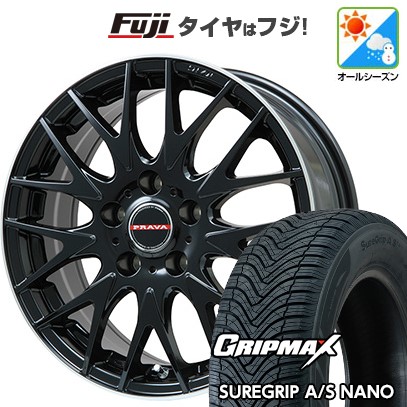 【新品】ライズ/ロッキー（ガソリン） オールシーズンタイヤ ホイール4本セット 195/65R16 グリップマックス シュアグリップ オールシーズン ナノ(限定) ビッグウエイ レイシーン プラバ9MJrII グロスブラック/リムポリッシュ 6.5J 16インチ(送料無料)