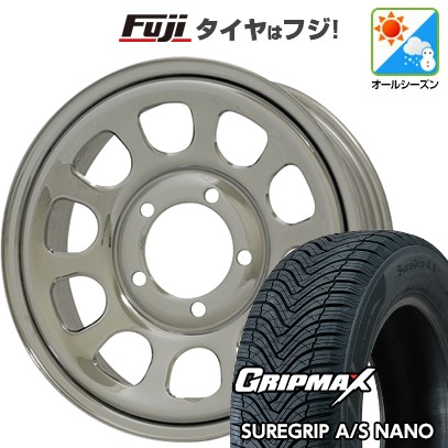 【新品】ジムニー オールシーズンタイヤ ホイール4本セット 175/80R16 グリップマックス シュアグリップ オールシーズン ナノ(限定) モリタ デイトナズ G2 クローム 5.5J 16インチ(送料無料)