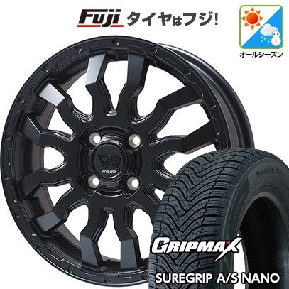 【新品 軽自動車】N-BOX タント スペーシア オールシーズンタイヤ ホイール4本セット 165/55R15 グリップマックス シュアグリップ オールシーズン ナノ(限定) トピー ヴァブロ RR-01【限定】 4.5J 15インチ(送料無料) 48,300円
