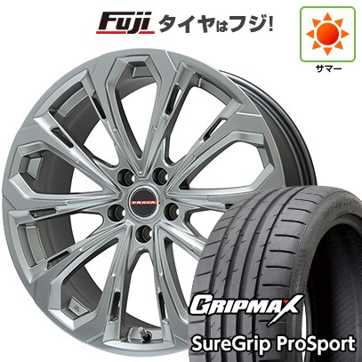 【新品国産車用5穴114.3】 夏タイヤ ホイール4本セット 255/45R20 グリップマックス シュアグリップ PRO SPORT BSW（限定） ビッグウエイ レイシーン プラバ5X(クロームハイパーシルバー) 8.5J 20インチ(送料無料)