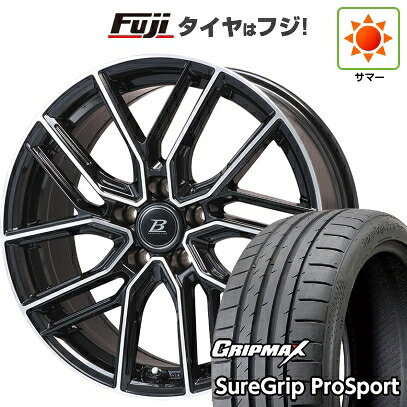 【新品国産車用5穴114.3】 夏タイヤ ホイール4本セット 225/45R18 グリップマックス シュアグリップ PRO SPORT BSW(限定) ブランドルライン ヴァレーゼ ブラックポリッシュ 7.5J 18インチ(送料無料)|フジコーポレーション