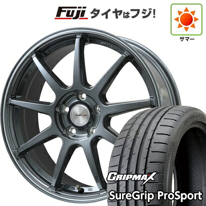 【新品国産車用5穴100】 夏タイヤ ホイール4本セット 225/40R18 グリップマックス シュアグリップ PRO SPORT BSW（限定） レアマイスター LMスポーツ LM-QR ガンメタ/ラインポリッシュ 8J 18インチ(送料無料) 63,800円