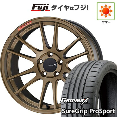 【新品国産車用5穴100】 夏タイヤ ホイール4本セット 225/40R18 グリップマックス シュアグリップ PRO SPORT BSW(限定) ENKEI エンケイ Racing Revolution GTC01 RR チタニウムゴールド 7.5J 18インチ(送料無料)|フジコーポレーション