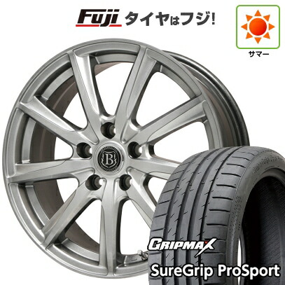 【新品国産車用5穴100】 夏タイヤ ホイール4本セット 225/40R18 グリップマックス シュアグリップ PRO SPORT BSW（限定） ブランドルライン ボレアノ9 メタリックグレー 7.5J 18インチ(送料無料)