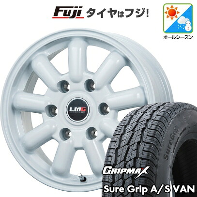 【新品】キャラバン オールシーズンタイヤ ホイール4本セット 215/60R17 109/107H グリップマックス シュアグリップ オールシーズン Van(限定) レアマイスター LMG MOS-9(ホワイト) 6.5J 17インチ(送料無料)