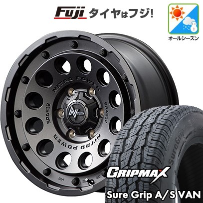 【新品】ハイエース200系 オールシーズンタイヤ ホイール4本セット 195R15C 107/105T グリップマックス シュアグリップ オールシーズン Van(限定) MID WHEELS NITRO POWER H12 ショットガン 15インチ(送料無料)|フジコーポレーション