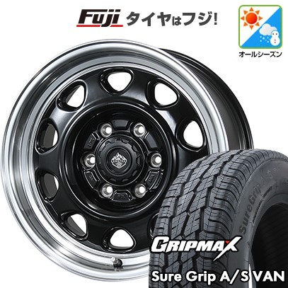 【新品】ハイエース200系 オールシーズンタイヤ ホイール4本セット 195R15C 107/105T グリップマックス シュアグリップ オールシーズン Van(限定) トピー ランドフット SWZ 15インチ(送料無料)｜フジコーポレーション