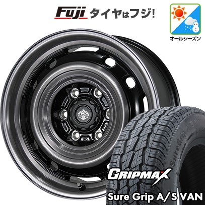 【新品】ハイエース200系 オールシーズンタイヤ ホイール4本セット 195R15C 107/105T グリップマックス シュアグリップ オールシーズン Van(限定) トピー ランドフット XFG 15インチ(送料無料)