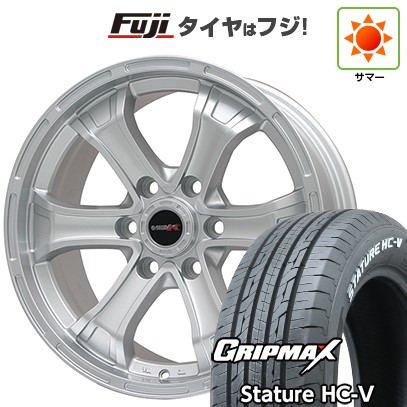 【新品】キャラバン 夏タイヤ ホイール4本セット 195/80R15 107/105Q グリップマックス スタチャー HC-V RWL（限定） ビッグウエイ B-MUD K(シルバー) 6J 15インチ(送料無料)｜フジコーポレーション 52,320円