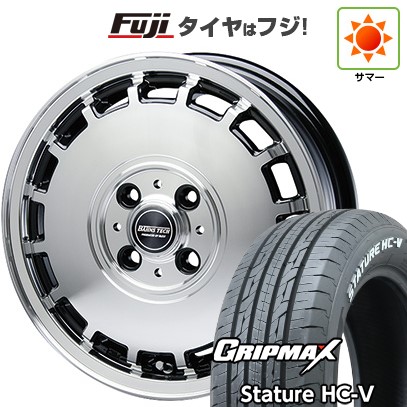 【新品 軽自動車】軽トラ 軽バン 夏タイヤ ホイール4本セット 145/80R12 80/78Q グリップマックス スタチャー HC-V RWL（限定） ブレスト バーンズテック KTストリーム 4J 12インチ(送料無料)
