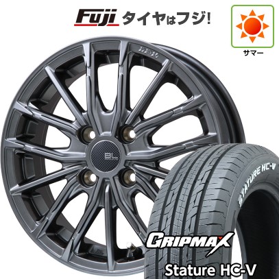 【新品 軽自動車】軽トラ 軽バン 夏タイヤ ホイール4本セット 145/80R12 80/78Q グリップマックス スタチャー HC-V RWL(限定) ブランドルライン DF-10M ハイパーグレー 3.5J 12インチ(送料無料)|フジコーポレーション