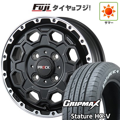 【新品 軽自動車】軽トラ 軽バン 夏タイヤ ホイール4本セット 145/80R12 80/78Q グリップマックス スタチャー HC-V RWL（限定） ブレスト バーンズテック プロックストリーム 4J 12インチ(送料無料)｜フジコーポレーション