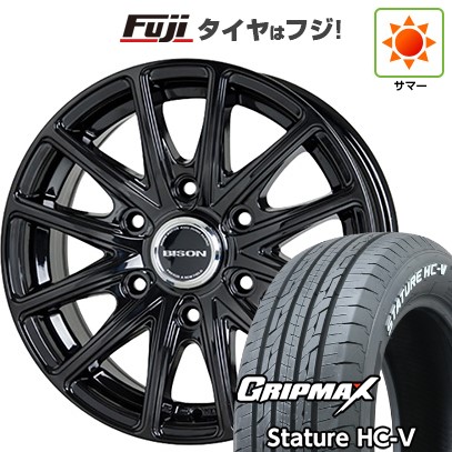 【新品】キャラバン 夏タイヤ ホイール4本セット 195/80R15 107/105Q グリップマックス スタチャー HC-V RWL（限定） ホットスタッフ バイソン BN-01 6J 15インチ(送料無料)