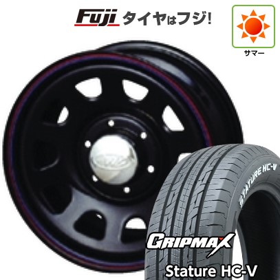【新品】ハイエース200系 夏タイヤ ホイール4本セット 215/65R16 109/107S グリップマックス スタチャー HC-V RWL（限定） AWC デイトナIIリバース ブラック 7J 16インチ(送料無料)