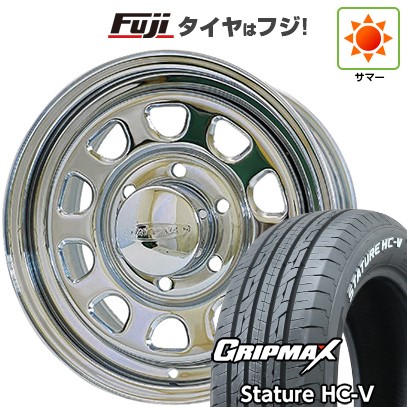 【新品】ハイエース200系 夏タイヤ ホイール4本セット 215/65R16 109/107S グリップマックス スタチャー HC-V RWL（限定） モリタ デイトナズ クローム 7J 16インチ(送料無料)｜フジコーポレーション